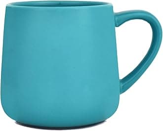 Large Glossy Ceramic Coffee Mug, Tea Cup for Office and Home, 18 oz, Suitable for Dishwasher and Microwave, 1 Pack (Aquamarine)