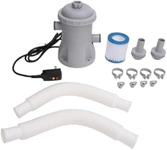 Tnfeeon Above Ground Swimming Pool Filter Pump, 330gal/h, Cartridge Filter, Plastic, White, 110V