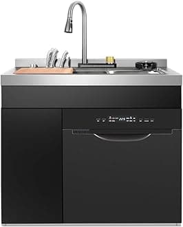 large-capacity integrated sink dishwasher, Stainless Steel Modern Luxury Smart 3-in-1 Built-in Dishwasher, Digital Display+touch Control, for Hotel, Commercial, Household