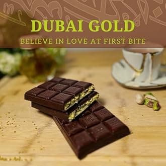 Dubai Chocolate Bar Pistachio | Viral Dark Kunafa Bar 4.6oz | Premium Belgian Dark Chocolate, Kataifi & Manuka Honey | Authentic Dubai Gold Recipe