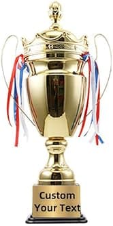 Customizable 17inch Trophy Cup -Gold, Silver and Copper Large Trophy for Sports,Tournaments,Competitions,Soccer Football League Match Trophy,Other Teamwork Award