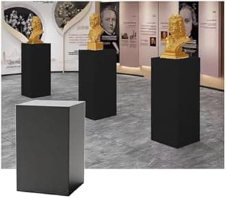 Square Pedestal Stands, Cube Pillars Event Decoration, Props Stand Base For Wedding Sculpture Dessert Table Showing, Strong Load-Bearing(Black,30x30x50cm)