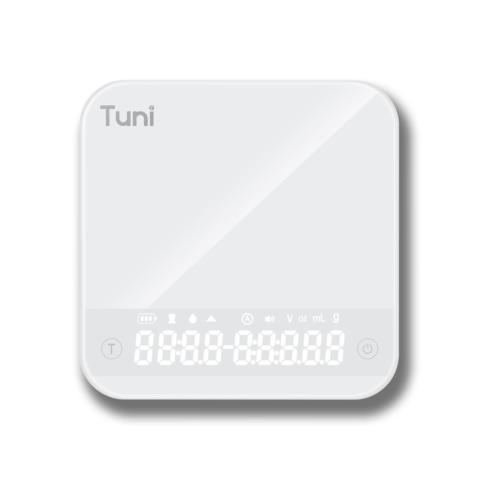 TuniMini Coffee Scale with Timer, Rechargeable Digital Espresso Scale with Auto Timing, 0.1g/2kg Accurate Scale for Espresso and Pour-Over Coffee