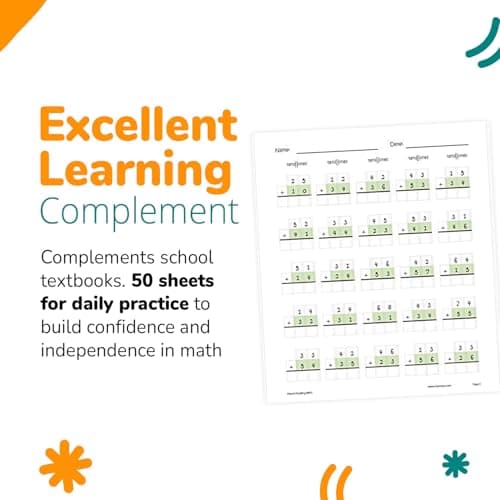 Channie's One Page A Day Double Digit Math Problem Workbook for 1st - 3rd Grade Simply Tear Off On Page a Day for Math Repetition Exercise | Summer School, Summer Bridge