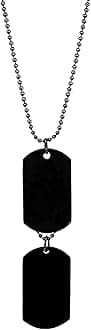 Yellow Chimes Stainless Steel Plain Black Army Dog Tag Pendant Necklace by Yellow Chimes Copper Pendant for Men (Black) (YCSSCH-TAG1SMALL-BK)