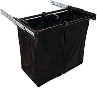 TAG Hardware Full Extension Pullout Laundry Hamper with Removable Bag NEW BLACK (Width (30") 762 mm)