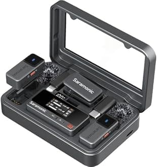 Air Wireless Microphone for iPhone/Camera/Android, 11g Ultralight, 48kHz/24-bit,120dB Max SPL, 2 Lavalier Microphones, 300m Range, Noise Cancelling, Vlog, Streaming