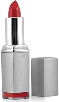 Palladio Herbal Lipstick, Rich Pigmented and Creamy, Infused with Aloe Vera, Chamomile & Ginseng, Prevents Lips from Drying, Combats Fine Lines, Long Lasting Lipstick, Just Red