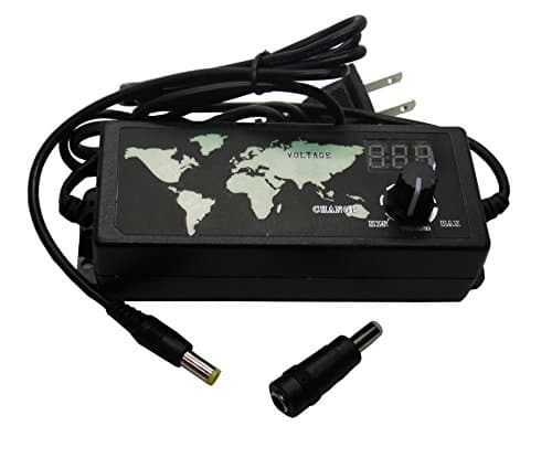 Variable DC Power Supply 3.6-24V 2.5A Power Supply with 5.5MM x 2.1MM Plug, Includes 5.5MM x 2.5MM Plug Adapter