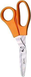 GPS 7"" Take Apart Kitchen Safety Shears, Orange Handle, Food Grade, Stainless Steel, Used For Chicken/Poultry/Fish/Meat/Vegetables and More