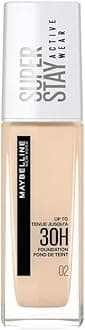 Maybelline New York Foundation, Superstay Active Wear 30 Hour Long-Lasting Liquid Foundation, Lightweight Feel, Water, Sweat and Transfer Resistant, 30 ml, Shade: 02, Naked Ivory