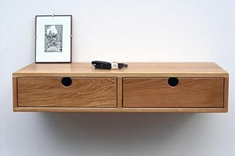 ONIJA Solid sheesham Wood Floating Study Table with 2 Drawers for Students Laptop Office Desk Workstation Writing Tables for Study Room Home Wooden Furniture for Study Room