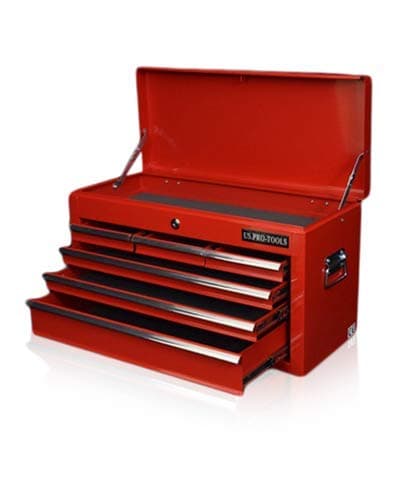 us pro tools TOOL BOX 6 DRAWER MOBILE TOOL CHEST PORTABLE TOOL CABINET RED BALL BEARING SLIDE DRAWERS