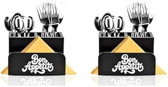 Dime Store Enginereed Wood Cutlery holder with Napkin rack for Countertop Multipurpose Rack organzier Spoon Kitchen Organizer rack for Kitchen Dining table, Restaurant (Black) (Pack of 2)