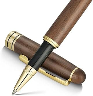 BEILUNER Luxury Wood Ballpoint Pen Writing Set,Walnut-Elegant Fancy Nice Gift Pen Set for Signature Executive Premium Office Fancy Nice Supplies - Gift Boxed with Extra Refills (Black)