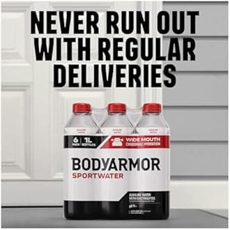 BODYARMOR SportWater Alkaline Water, Superior Hydration, High Alkaline Water pH 9+, Electrolytes, Perfect for your Active Lifestyle, 16oz 12 pack Cans