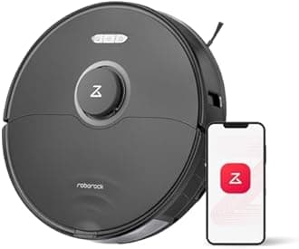 roborock S8 Robot Vacuum and Mop Cleaner, DuoRoller Brush, 6000Pa Suction, ReactiveAI 2.0 Obstacle Avoidance, Sonic Mopping, Auto Lifting Mop, Works with Alexa, Perfect for Pet Hair, Black