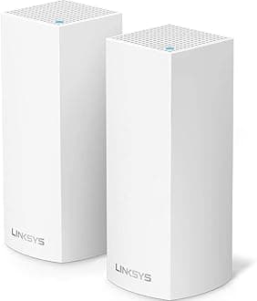 LinksysWHW0302 Velop Tri-Band Whole Home Mesh WiFi System (AC4400 WiFi Router/WiFi Extender for Seamless Coverage of up to 4,000 sq ft, Parental Controls, 2-Pack, White