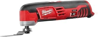 MILWAUKEE'S 2426-20 M12 12 Volt Redlithium Ion 20,000 OPM Variable Speed Cordless Multi Tool with Multi-Use Blade, Sanding Pad, and Multi-Grit Sanding Papers (Battery Not Included, Power Tool Only)
