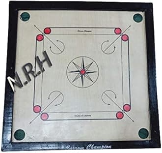 Large Carrom Wooden Game 26 x 26 Board, Coins & Striker Set Family Game