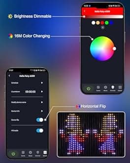 Brightown Smart Curtain String Lights App Controlled - 900 LED DIY Hanging Fairy Light Pattern and Text Programmable, Music Sync with Remote, Waterproof Smart Christmas Lights Outdoor Indoor Use