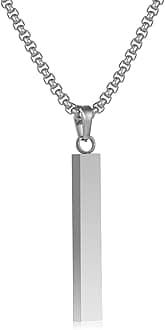 Bar Necklace For Men- Stainless Steel Black Gold Silver Chains For Mens Necklace Jewelry Gift