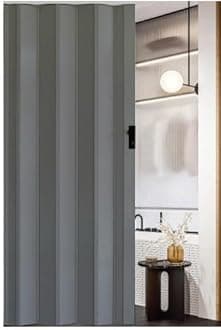 PVC Folding Door (Sliding Door) (Plaid grey, W95CM x L200CM)