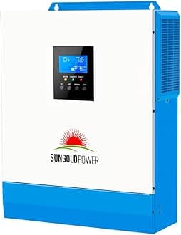 SUNGOLDPOWER 5000W DC 48V All in One Solar Inverter, 80A MPPT Solar Charger and 40A AC Charger, 120V AC Output Pure Sine Wave Inverter for Backup, Off-Grid System (CAN NOT Parallel)