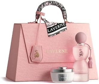 Laverne Perfume Gift Set, Sense Eau de Parfum, Body Powder, Tote Bag, Pink.