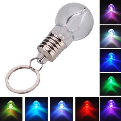 Colour Changing Led Light Mini Bulb Torch Keyring Keychain by Greendeer