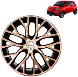 PRIGAN KUV100 Copper Black Wheel Cover 14" for KUV 100 (Set of 4 Pcs) (Press Fitting) Model- Phantom Copper 14