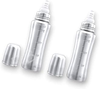 Pack Of 2 Stainless Steel Baby Feeding Bottle,Milk Feeding,Water Feeding 240 Ml Easy To Hold Bottle For Kids Babies Light Weight