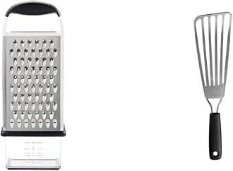 OXO Good Grips Box Grater Silver & Good Grips Stainless Steel Fish Turner