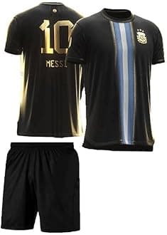 RJM Messii 10 Football Special Edition Black Jersey with Shorts 2024 (Boys,Men,Kids)