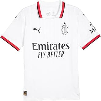 PUMA Mens Ac Milan Away Collared Short Sleeve Jersey Casual - White