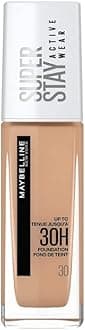 Maybelline New York Super Stay Active Wear, waterproof foundation with high coverage, long-lasting facial make-up, colour: No. 30 Sand (Light), 1 x 30 ml