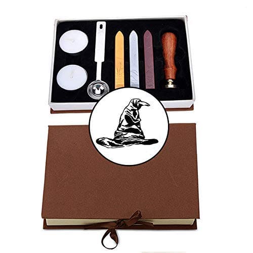 VIYOUNG Sorting Hat Wax Seal Stamp Kit Sorting Hat Seal Stamp DIY Retro Stamp Maker Kit Great Gift for Birthday Christmas Hogwarts Fan Themed Party (Magic hat)