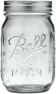 Ball Regular Mouth Glass Mason Jars with Lids and Bands, Used for Canning (Pint, 16 Ounce (Pack of 6))