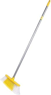 HIC HAMARA INDIA CLEAN Hic Cleaning Floor Broom/Brush With Plastic Coated Telescopic/Extendable Handle For Home, Kitchen, Bathroom (Multicolour, Standard Size) Yi-728