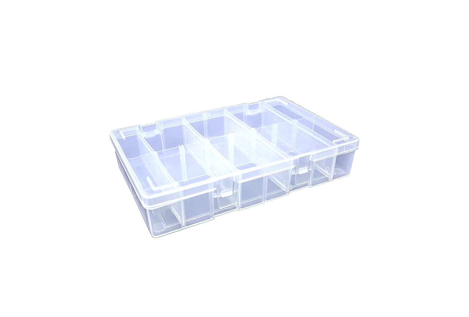 GLOBOMOTIVEMultipurpose Plastic Storage Box with 8 Removable Dividers (Transparent), Rectangular
