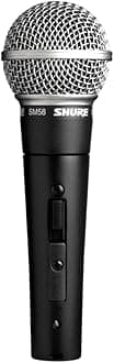 Shure SM58S Dynamic Vocal Microphone with On/Off Switch, Cardioid Pattern, Built-in Pop Filter, for Live & Studio Performance Mic for Singers, Speakers & Stage Use, Black