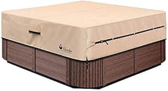 UCEDER Waterproof Hot Tub Cover Outdoor Spa Cover (95''x 83''x20) 600D Heavy Duty Polyester Hot Tub Cover Protector(Brown)