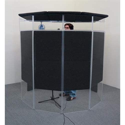 ClearSonic IsoPac E Large Vocal Booth Kit, Includes A5-6 6-section CSP, Height Extenders, S5-2/S2 SORBER Baffles, Center Lid Section, STS5 Side Lid Sections, Standard Support Bar and Fan, Dark Gray
