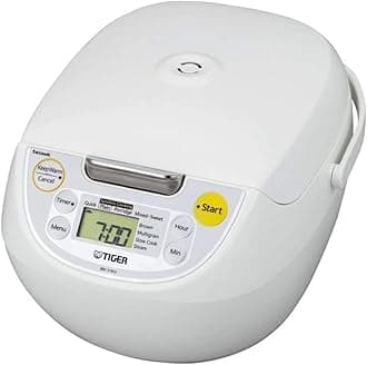 JBV-S18U Microcomputer Controlled 4 in 1 Rice Cooker, 10 Cups Un-Cooked, White