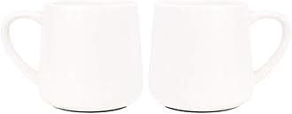 Bosmarlin Glossy Ceramic Coffee Mugs Set of 2, Tea Cup for Office and Home, 18 oz, Suitable for Dishwasher and Microwave(White, 2)