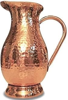 Classic Mules Pure Copper Pitcher - Extra Large 70 oz - Hammered Copper Water Jug for Ayurveda Health - No Inner Liner