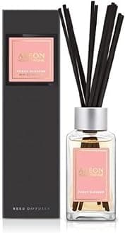 Areon Home Fragrance Luxury Perfume Reed Diffuser + 10 Rattan Reeds, Peony Blossom Scent, 85ml