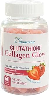Nature's Glow Glutathione Collagen Glow, Strawberry Flavour, 60 Vegetable Capsules, 100 Calories