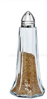 New Star Foodservice 22407 Glass Tower Salt and Pepper Shaker with Stainless Steel Top, 1-Ounce, Set of 12