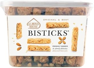 Almond House Bisticks- Signature Cookies | 100% Vegetarian, Low Sugar | Almond Biscotti | Almond Fingers | Biscuit sticks | Tea Time Snack | Ideal for Gifting | Ready To Eat | Pack of 250gm